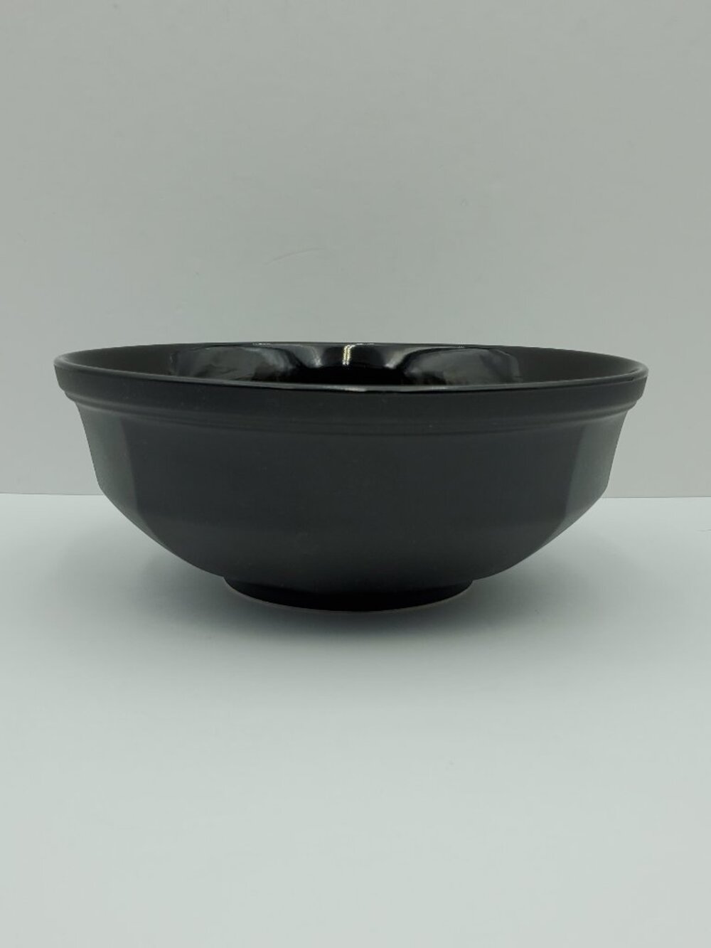 Mikasa Midnight Black 8.5" Serving Bowl Matte & Glossy Black Bowl